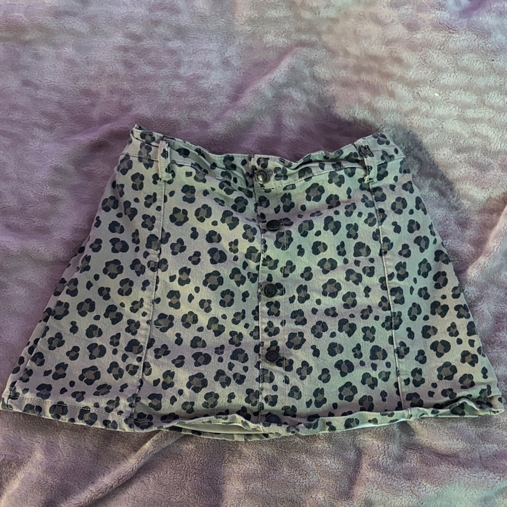 Stylish Leopard Print Skirt - Black and Gray